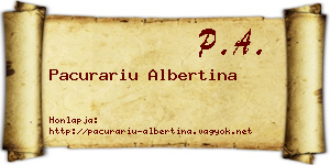 Pacurariu Albertina névjegykártya
